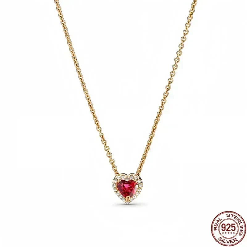 925 Sterling Silver Heart Bowknot Pendant Necklace Valentine'S Day