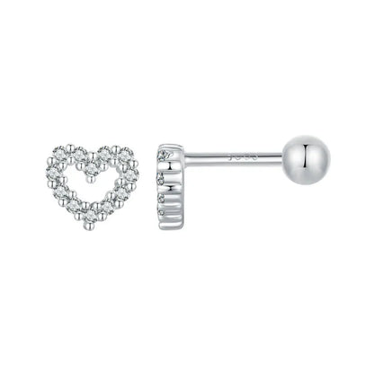 Valentines Gifts For Her 925 Sterling Silver Heart Stud Earrings