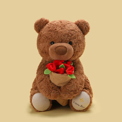 Giant Teddy Bear With Roses Plush Romantic Gift Doll