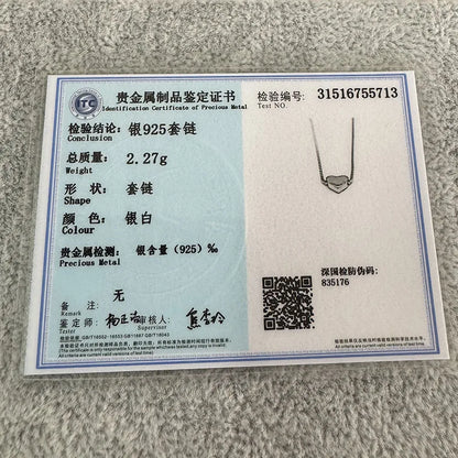 925 Sterling Silver Heart Pendant Necklace Valentine'S Day Gift