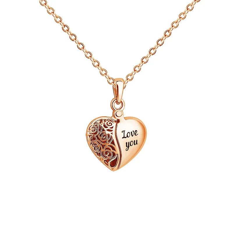 Personalized Heart Locket Photo Necklace Valentine'S Day Pendant