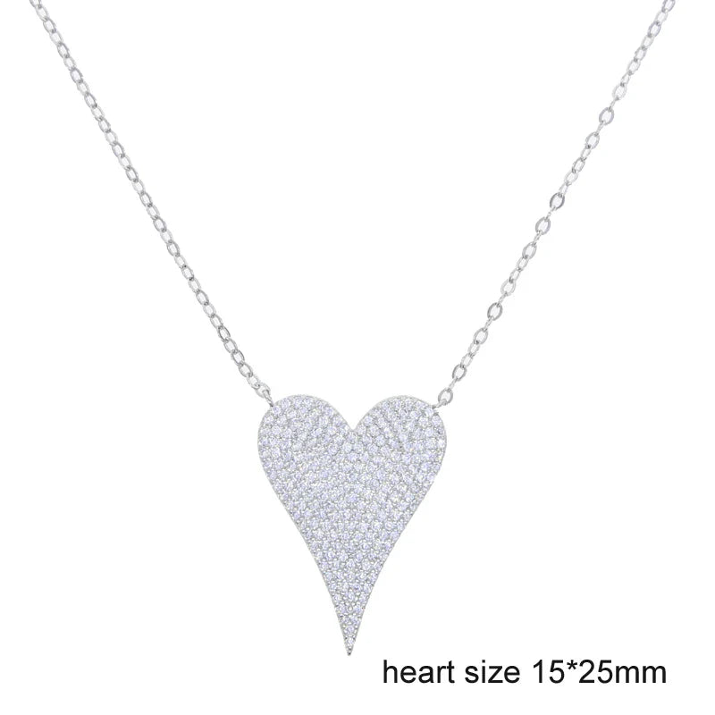 925 Sterling Silver Heart Pendant Necklace Valentine'S Day
