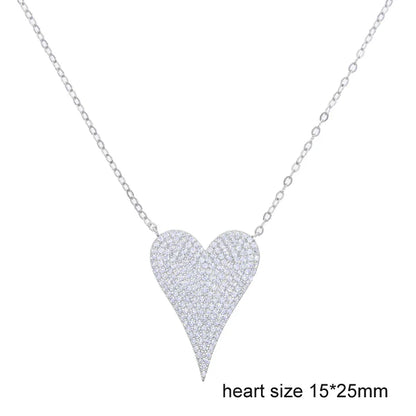 925 Sterling Silver Heart Pendant Necklace Valentine'S Day