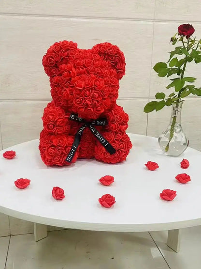 Rose Bear Romantic Artificial Rose Teddy Gift Decoration