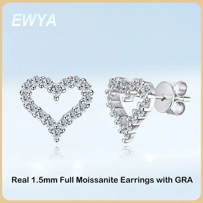 Valentines Gifts For Her Moissanite Stud Earrings 925 Sterling Silver
