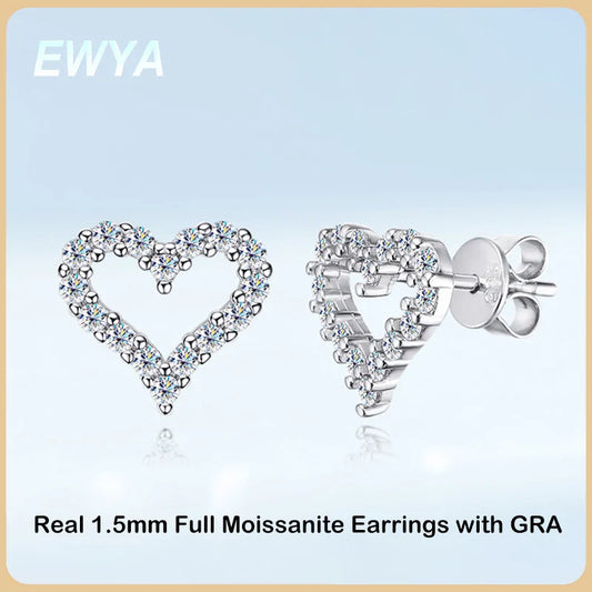 Valentines Gifts For Her Moissanite Stud Earrings 925 Sterling Silver