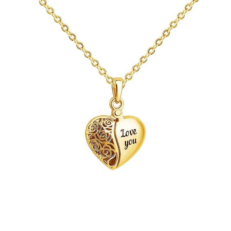 Personalized Heart Locket Photo Necklace Valentine'S Day Pendant