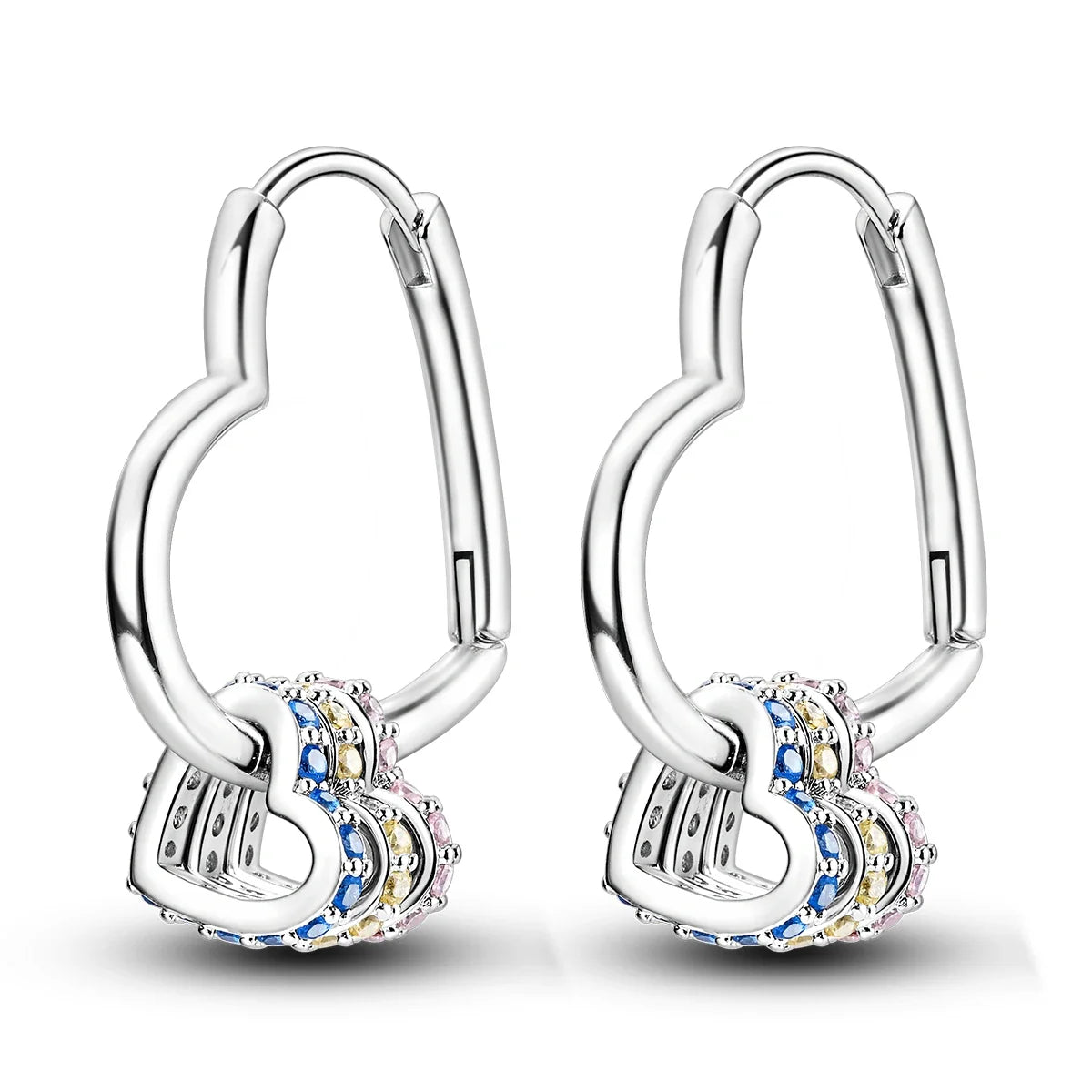Valentines Gifts For Her Silver Plated Heart Hoop Earrings
