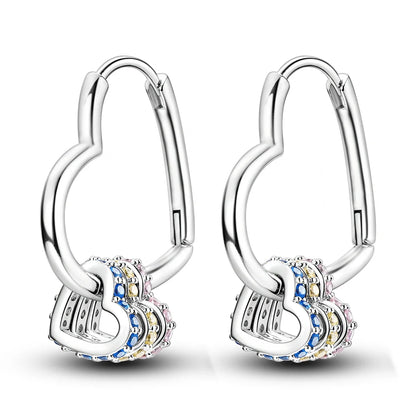 Valentines Gifts For Her Silver Plated Heart Hoop Earrings