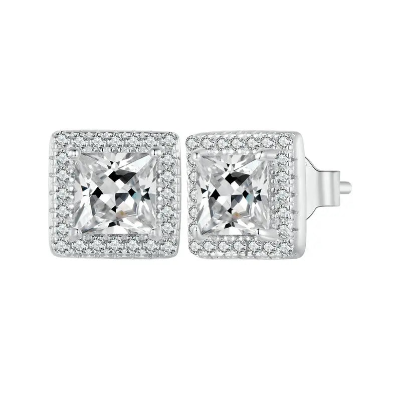 Valentines Gifts For Her Heart Zircon Stud Earrings 925 Silver