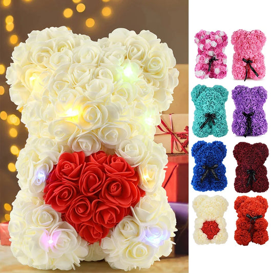 25Cm Artificial Rose Bear Eternal Rose Teddy Gift Decoration