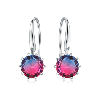 Valentines Gifts For Her S925 Silver Heart Drop Earrings Zircon