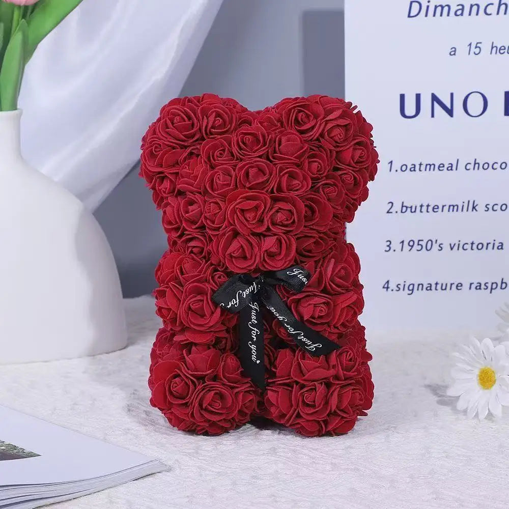 Rose Bear Romantic Artificial Rose Teddy Gift Decoration