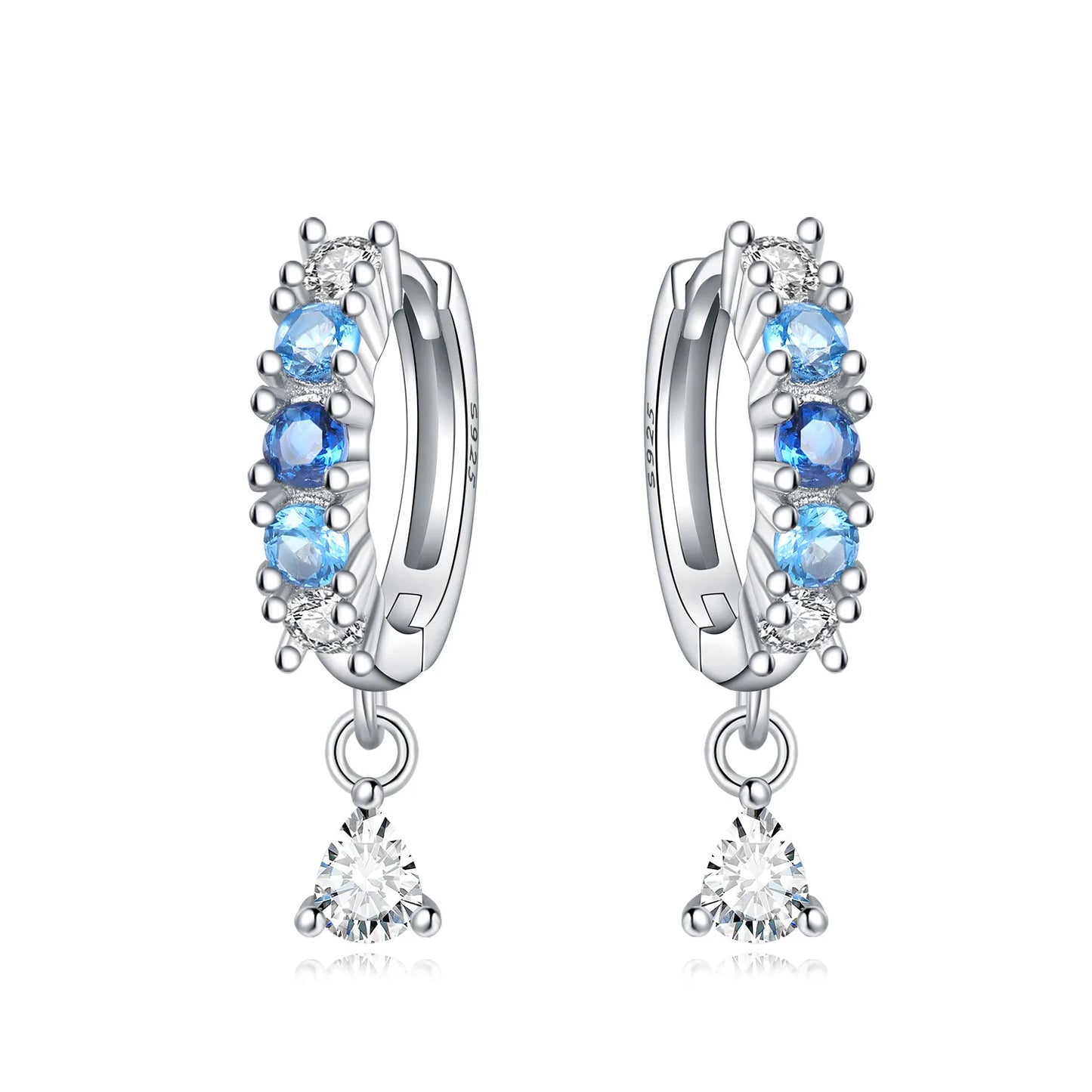 Valentines Gifts For Her S925 Silver Heart Drop Earrings Zircon