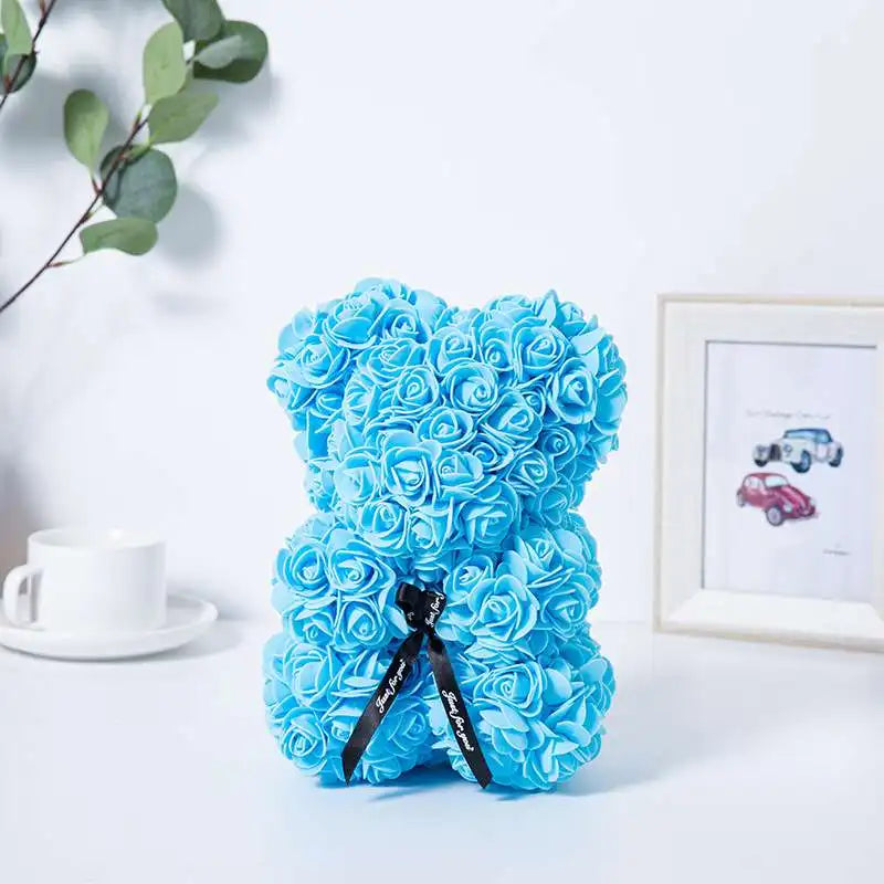 25Cm Rose Bear Romantic Pe Foam Flower Gift
