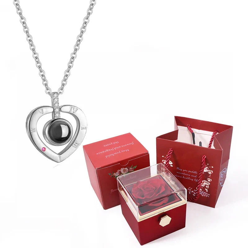 100 Languages I Love You Projection Necklace Valentine'S Day Gift Set