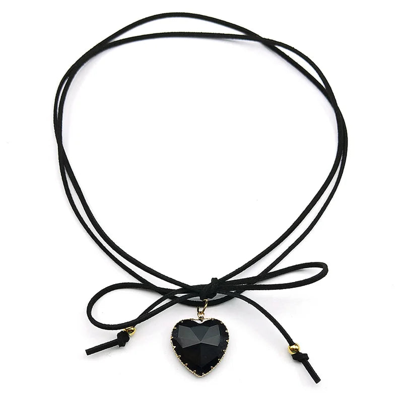 Goth Punk Heart Pendant Choker Necklace Valentine'S Day