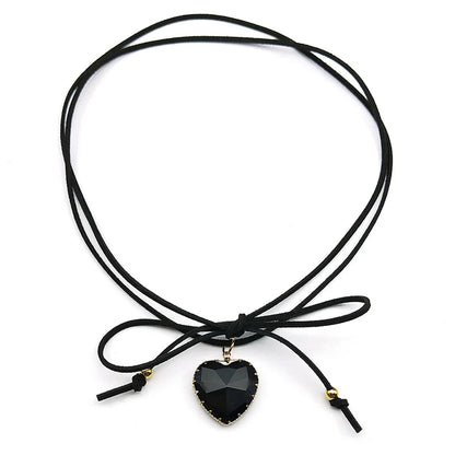 Goth Punk Heart Pendant Choker Necklace Valentine'S Day