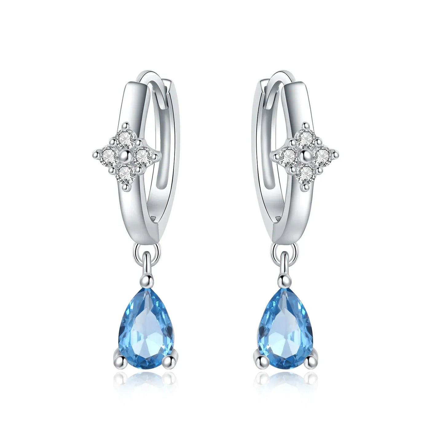 Valentines Gifts For Her S925 Silver Heart Drop Earrings Zircon