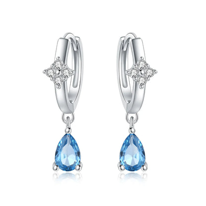 Valentines Gifts For Her S925 Silver Heart Drop Earrings Zircon