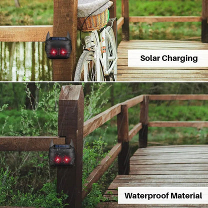 Ultrasonic Solar Animal Repeller for Outdoor Use with Motion Sensor Light