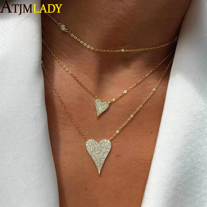 925 Sterling Silver Heart Pendant Necklace Valentine'S Day