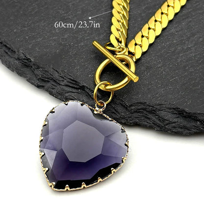 Goth Punk Heart Pendant Choker Necklace Valentine'S Day