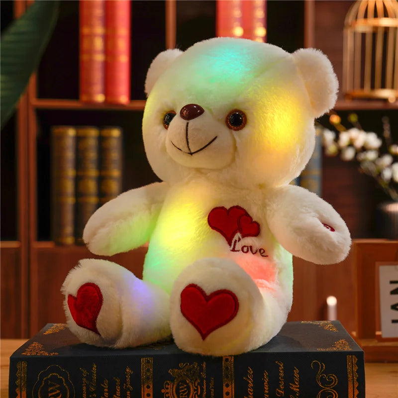 30Cm Giant Teddy Bear Luminous Plush Toy With Hearts