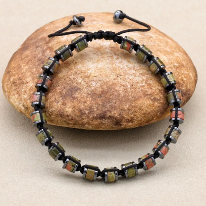 Valentines Gifts For Him Tiger Eye Hematite Braided Adjustable Bracelet