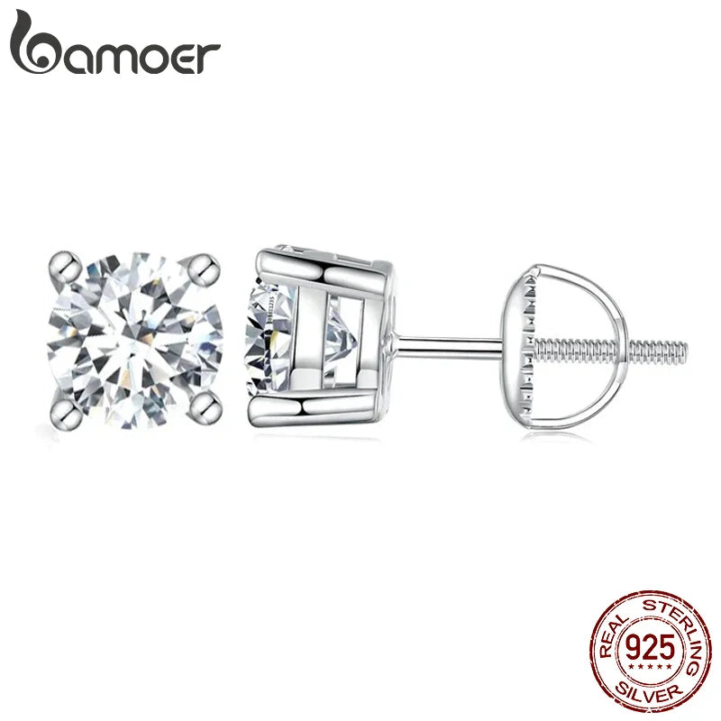 Valentines Gifts For Her Moissanite Stud Earrings 925 Sterling Silver Screwback