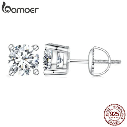 Valentines Gifts For Her Moissanite Stud Earrings 925 Sterling Silver Screwback