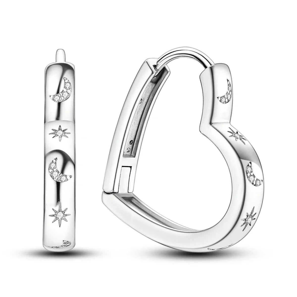 Valentines Gifts For Her Silver Plated Heart Hoop Earrings