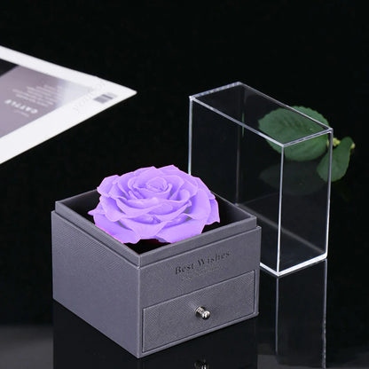 Purple Zircon Heart Pendant Necklace Valentine'S Day Gift Set