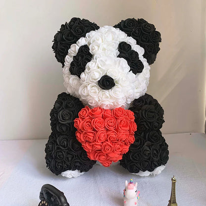 25Cm Artificial Rose Bear Romantic Gift For Anniversary Birthday