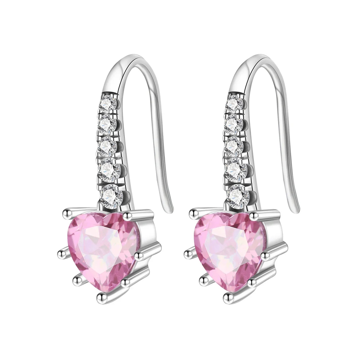 Valentines Gifts For Her 925 Sterling Silver Heart Drop Earrings