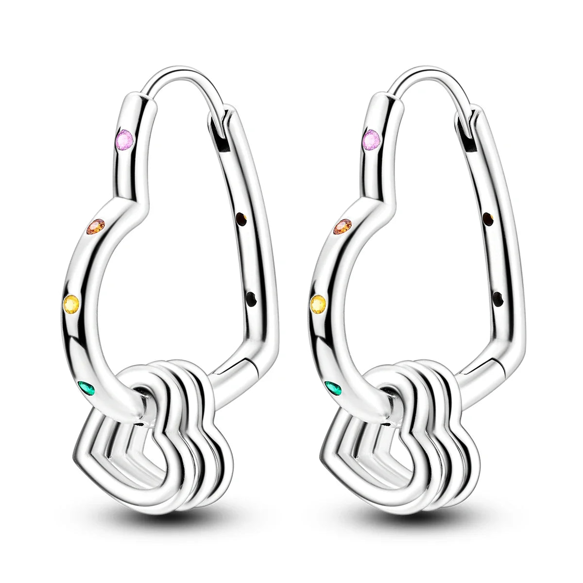 Valentines Gifts For Her Silver Plated Heart Hoop Earrings