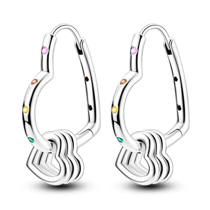 Valentines Gifts For Her Silver Plated Heart Hoop Earrings