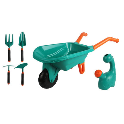 Outdoor Children’s Gardening Set with Children’s Wheelbarrow Set and Plastic Watering Can