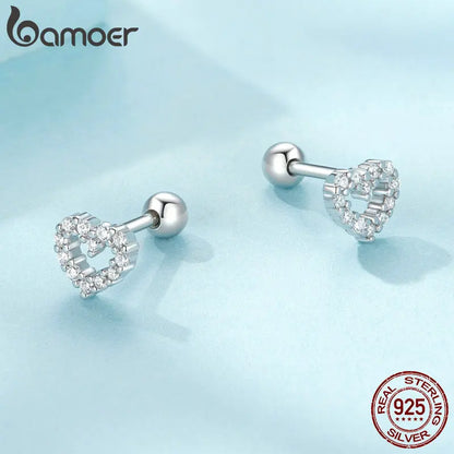 Valentines Gifts For Her 925 Sterling Silver Heart Stud Earrings