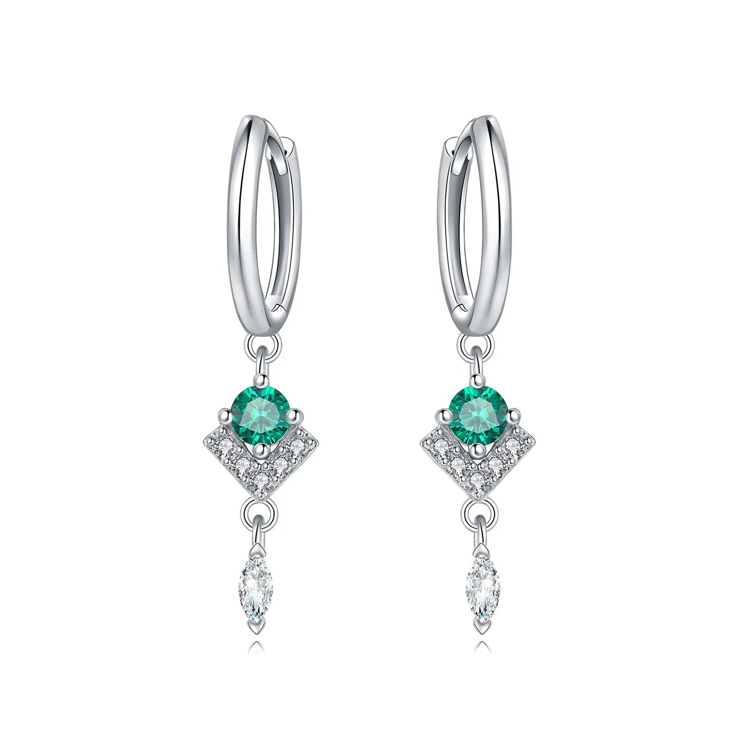 Valentines Gifts For Her S925 Silver Heart Drop Earrings Zircon