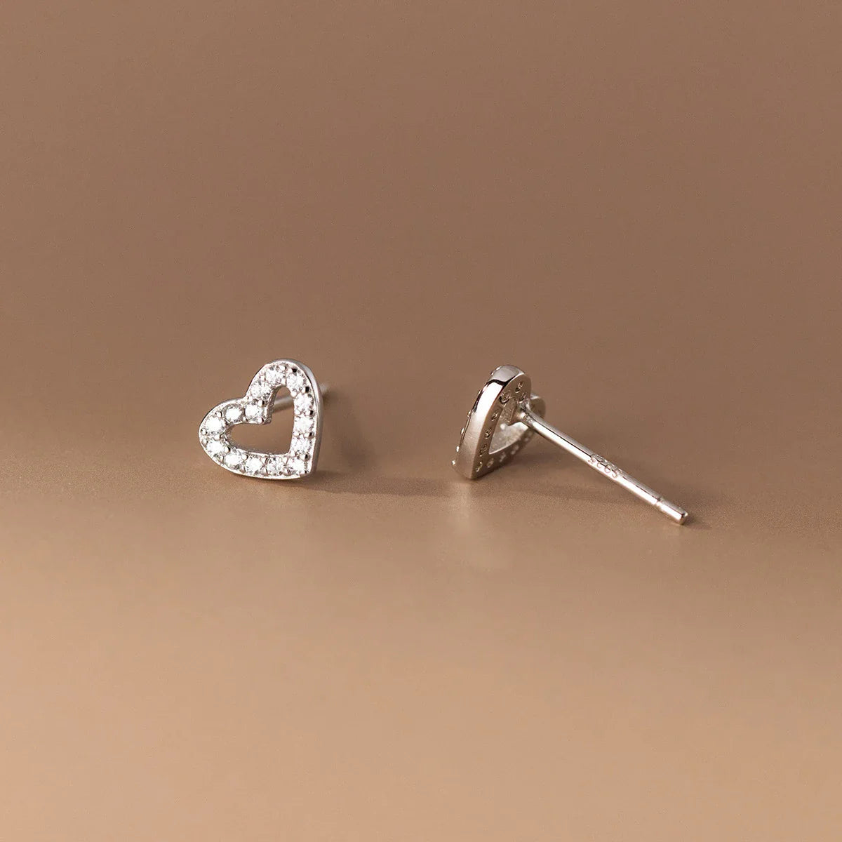 Valentines Gifts For Her 925 Sterling Silver Heart Stud Earrings