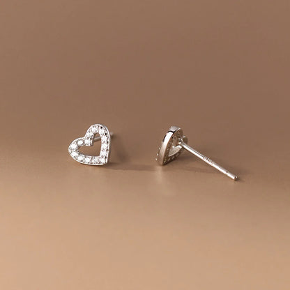 Valentines Gifts For Her 925 Sterling Silver Heart Stud Earrings