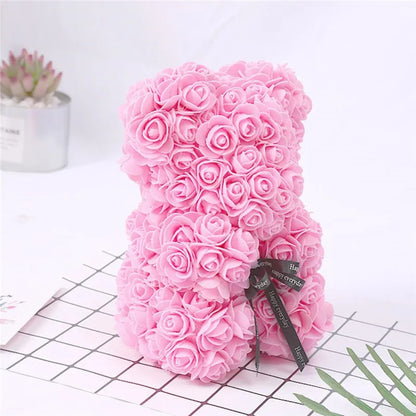 25Cm Artificial Rose Bear Romantic Gift For Anniversary