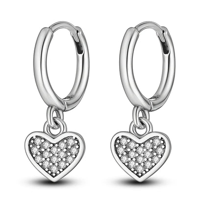 Valentines Gifts For Her Silver Plated Heart Hoop Earrings