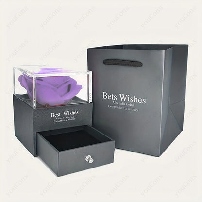 Purple Zircon Heart Pendant Necklace Valentine'S Day Gift Set