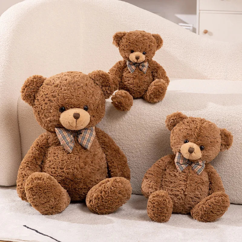 Giant Teddy Bear Plush Brown Hug Pillow With Bow