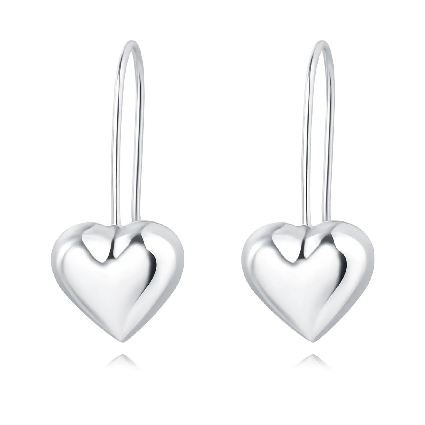 Valentines Gifts For Her S925 Silver Heart Drop Earrings Zircon