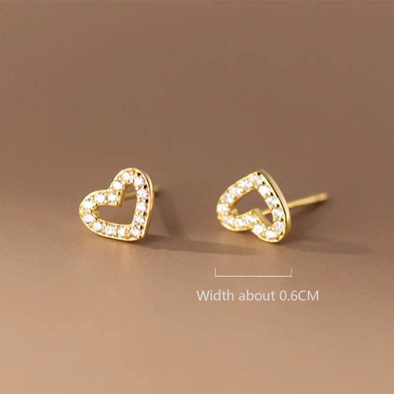 Valentines Gifts For Her 925 Sterling Silver Heart Stud Earrings