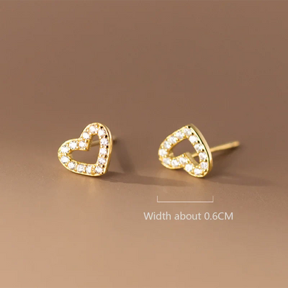 Valentines Gifts For Her 925 Sterling Silver Heart Stud Earrings