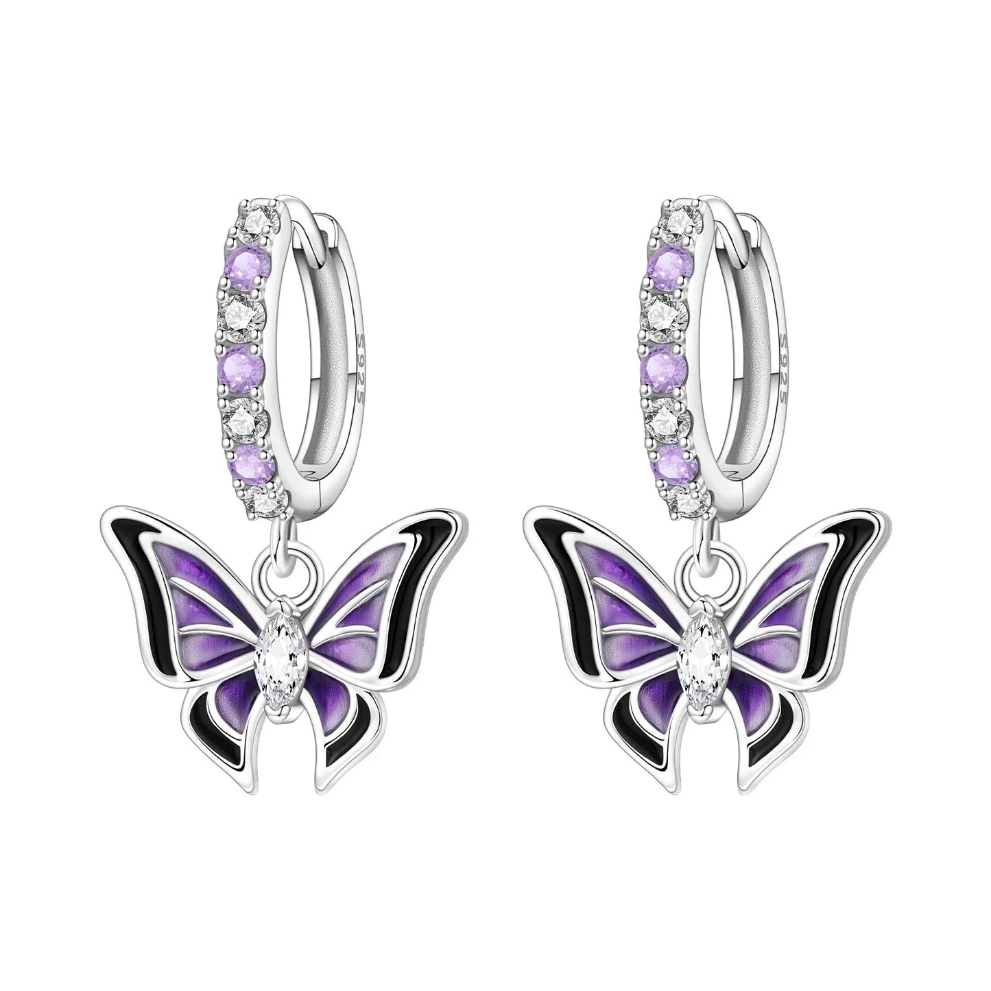 Valentines Gifts For Her 925 Silver Heart Wing Drop Earrings